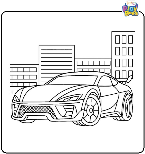 Hot Wheels Red Mustang Coloring Page