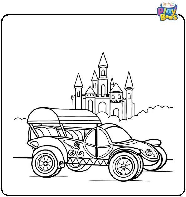 Hot Wheels Royal Carriage & Castle Coloring Page