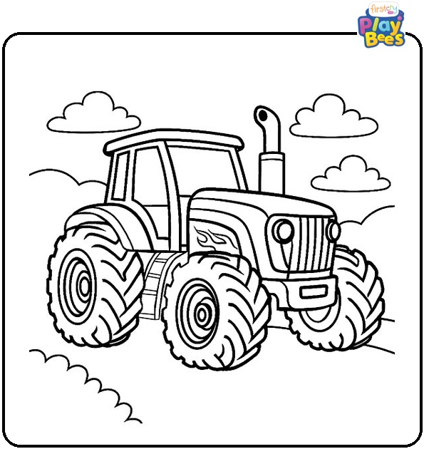 Hot Wheels Tractor Coloring Page