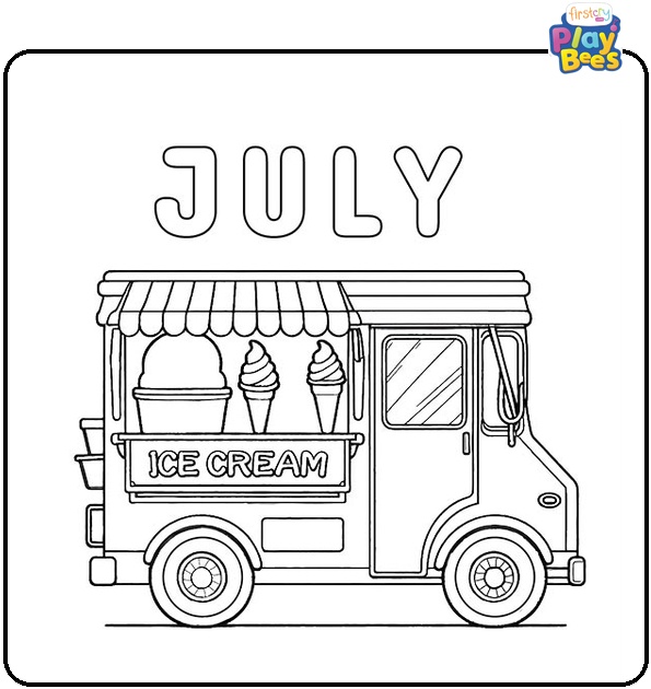 Ice Cream Truck Coloring Page