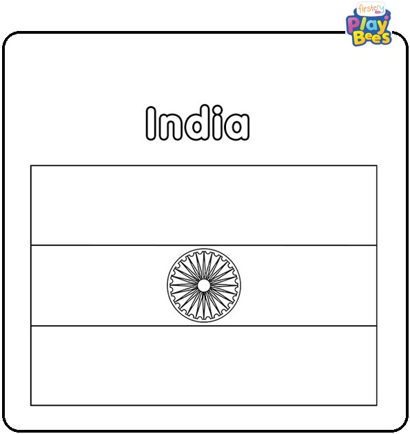 India Flag Coloring Page