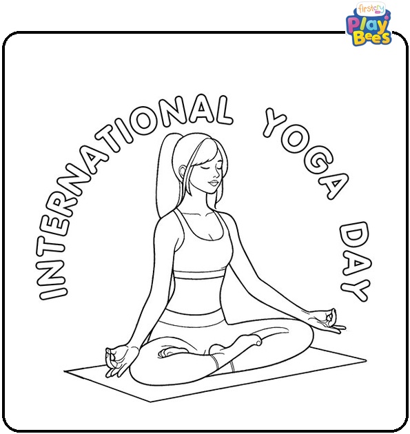 International Yoga Day Coloring Page