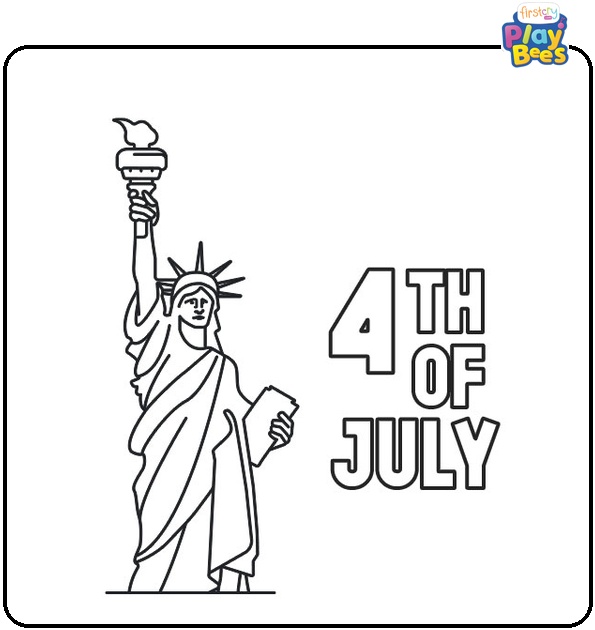 July 4th Statue of Liberty Coloring Page