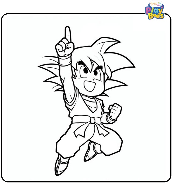 Jumping Goku Coloring page