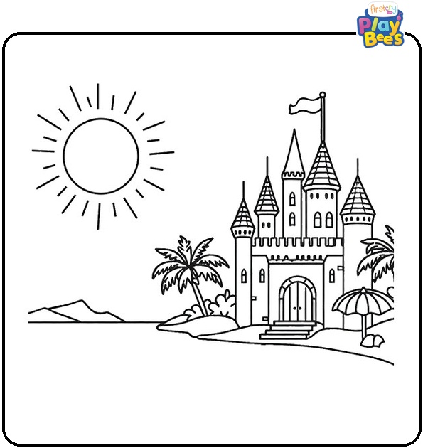 June Beach Coloring Page
