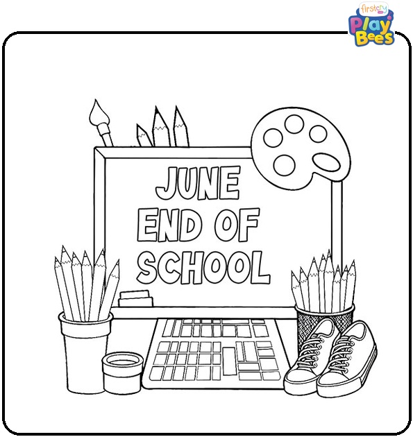 June End of School Coloring Page