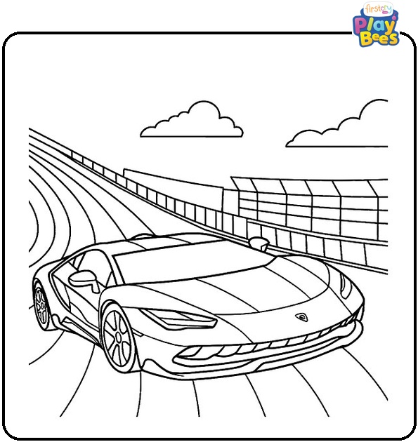 Lamborghini Hot Wheels Coloring Page