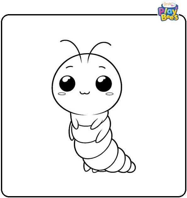 Larva Cartoon Coloring Page