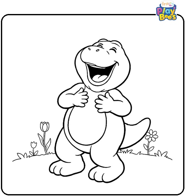 Laughing Barney Coloring Page