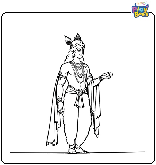 Lord Krishna Coloring Page