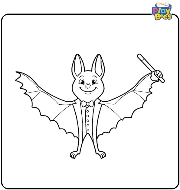 Magician Bat Coloring Page
