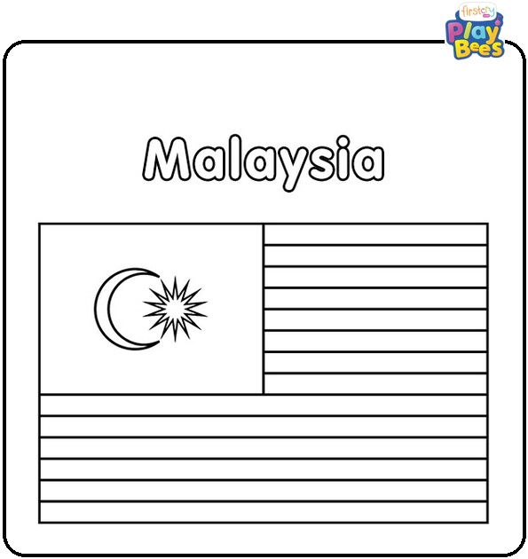 Malaysia Flag Coloring Page