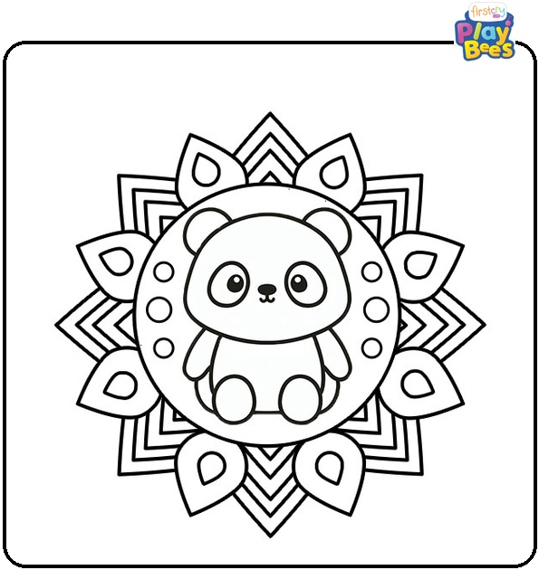 Mandala Panda Coloring Page