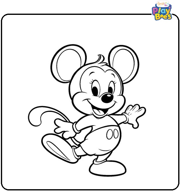 Mickey Mouse Cartoon Coloring Page