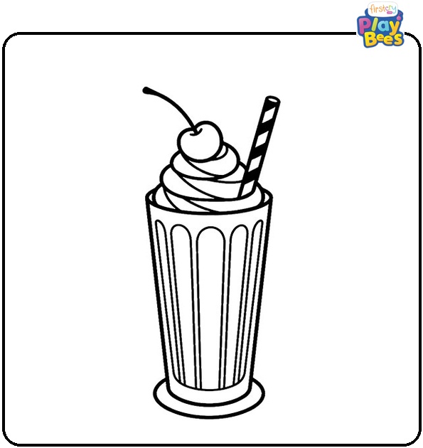 Milkshake Drink Coloring Page Milkshake Drink Coloring Page