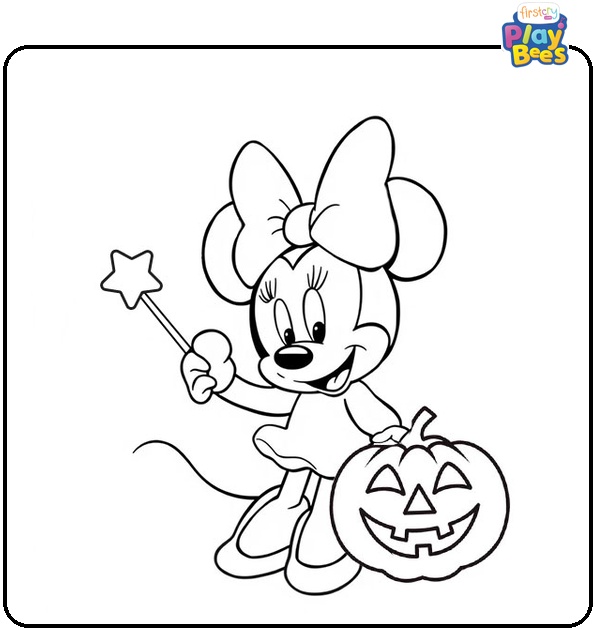 Minnie Halloween Coloring Page Minnie Halloween Coloring Page