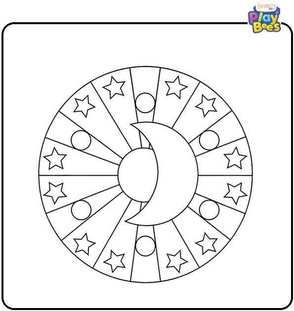 Moon Mandala Coloring Page Moon Mandala Coloring Page