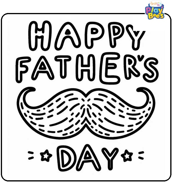 Moustache Father's Day Coloring Page