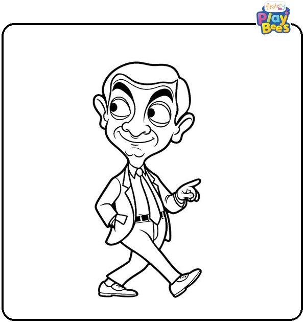 Mr. Bean Cartoon Coloring Page