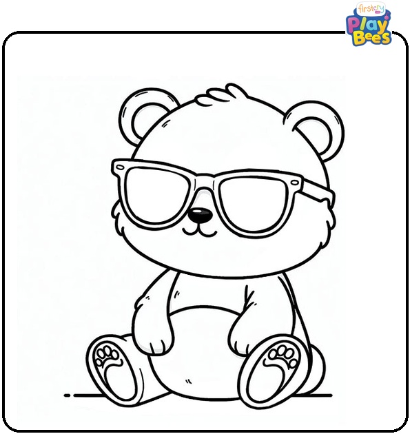 Panda with Sunglasses Coloring Page