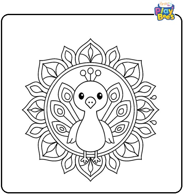 Peacock Mandala Coloring Page Peacock Mandala Coloring Page