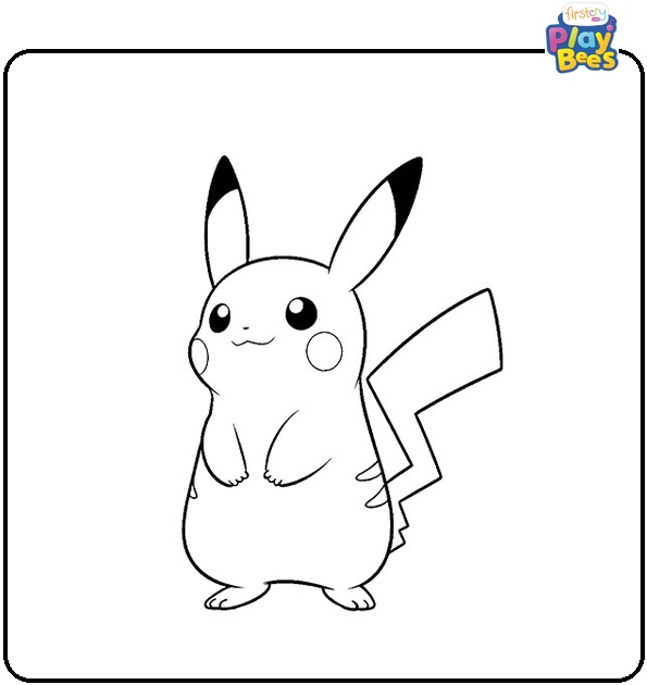 Pikachu Cartoon Coloring Page