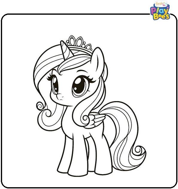 Pony Princess Cartoon Coloring Page