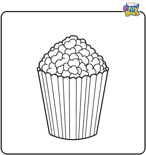 Popcorn Coloring Page Popcorn Coloring Page
