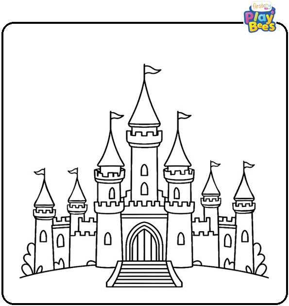 Princess Castle Colouring Page