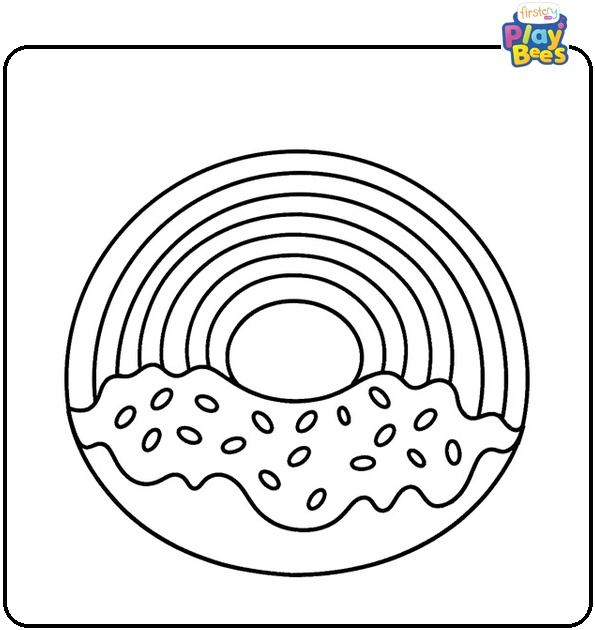 Rainbow Donut Coloring Page