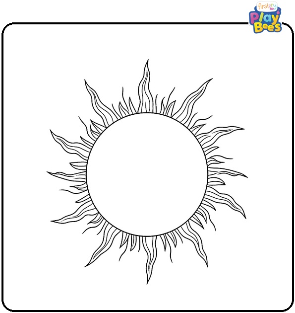 Realistic Sun Coloring Page