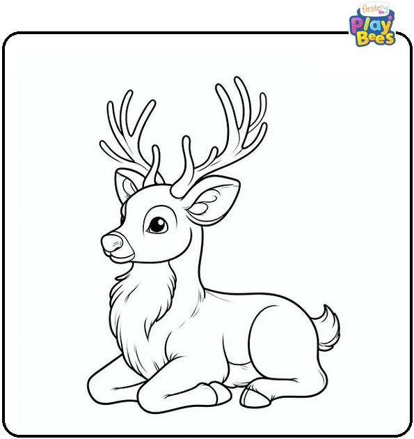 Realistic Rudolph Coloring Page