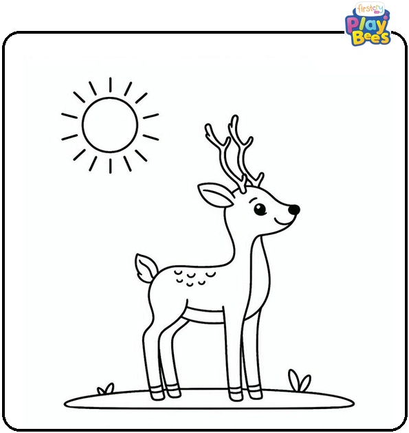 Rudolph in the Sun Coloring Page