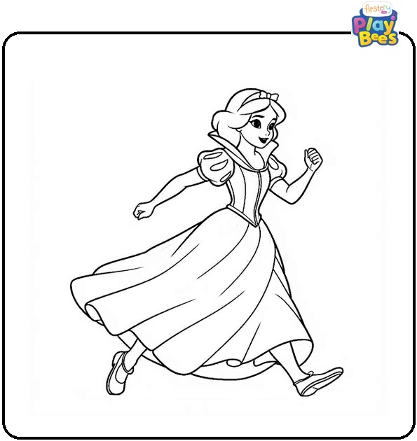 Running Snow White Coloring Page
