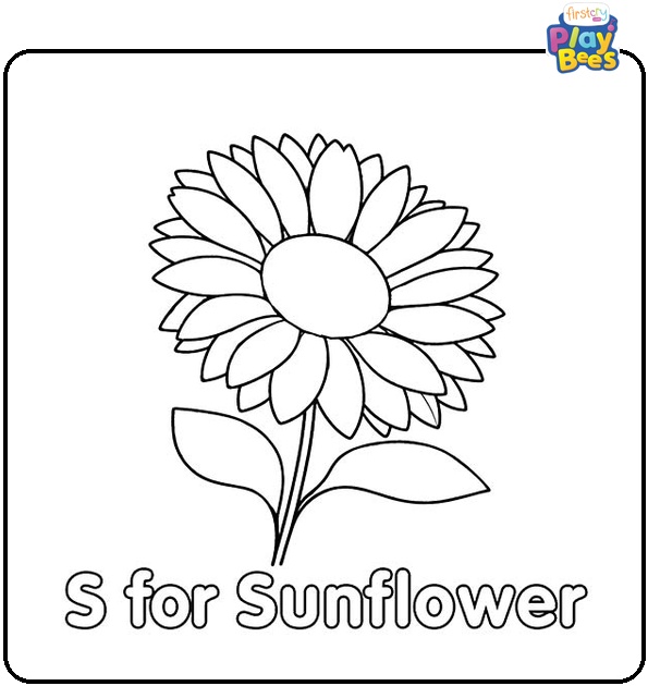 S For Sunflower Coloring Page