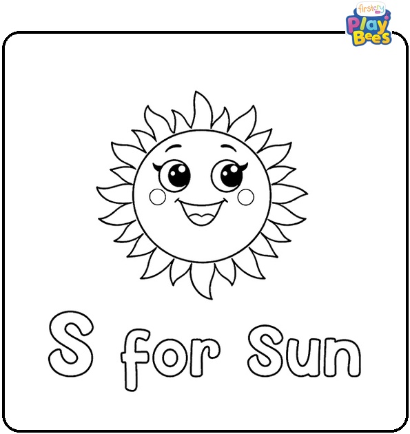 S for Sun Coloring Page