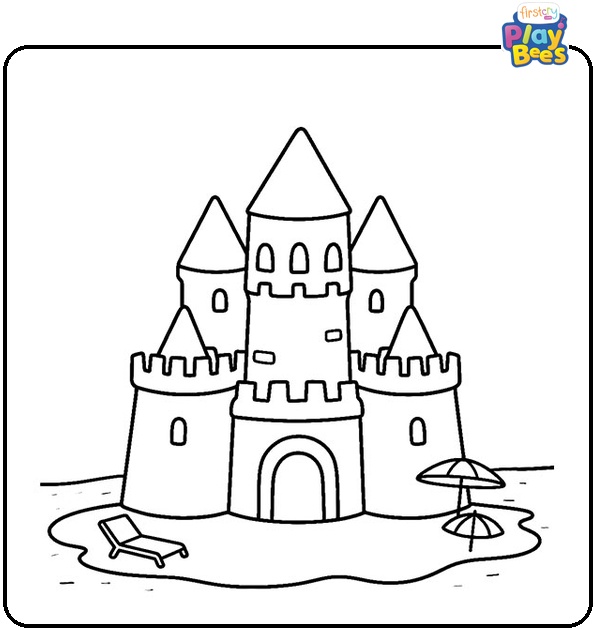 Sand Castle Colouring Page