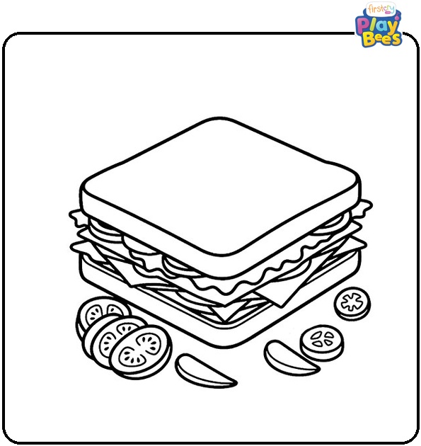 Sandwich Coloring Page Sandwich Coloring Page