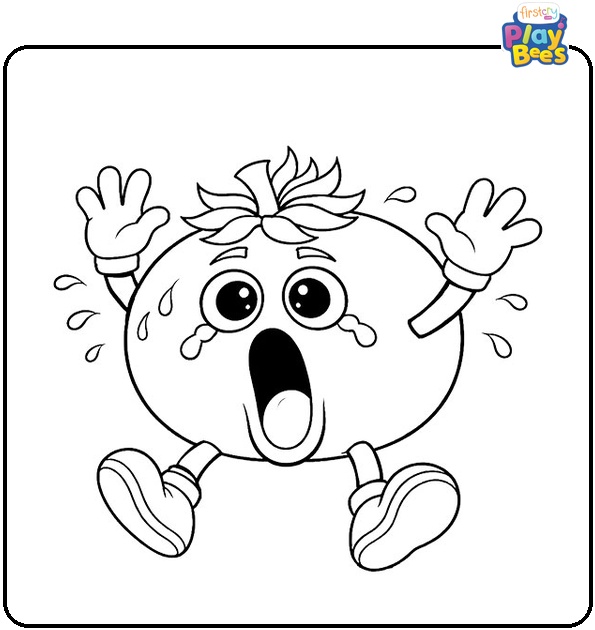 Shocked Tomato Coloring Page
