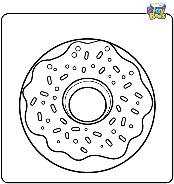 Simple Donut Coloring Page