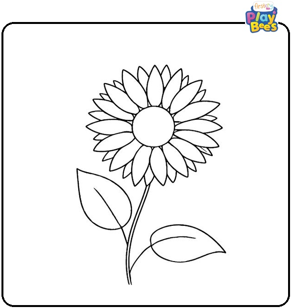 Simple Sunflower Coloring Page