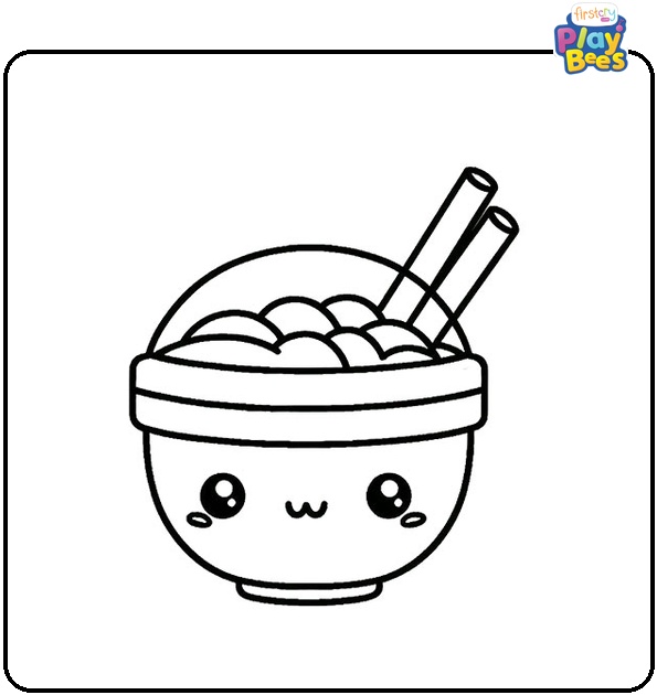 Cute Kawaii Food Coloring Page Cute Kawaii Food Coloring Page