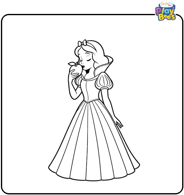 Snow White Eating the Apple Coloring Page