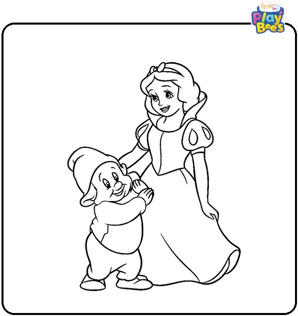 Snow White and Dopey Coloring Page