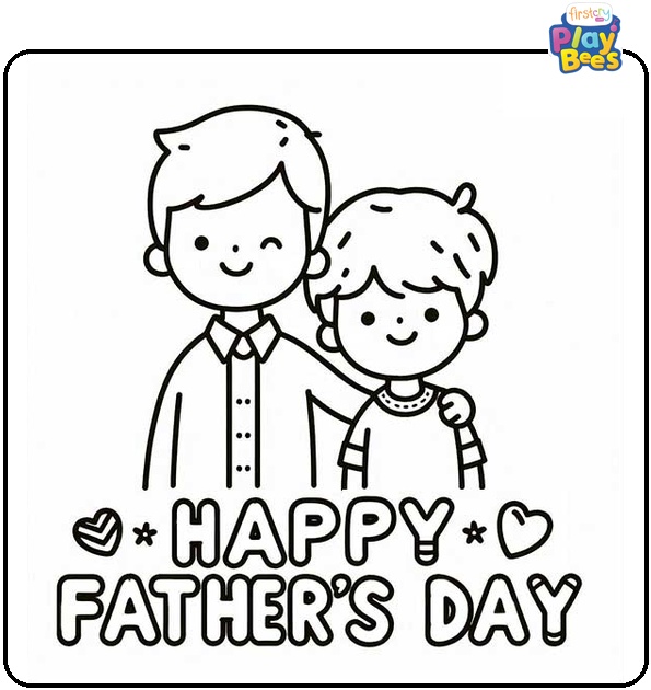 Son and Father Coloring Page