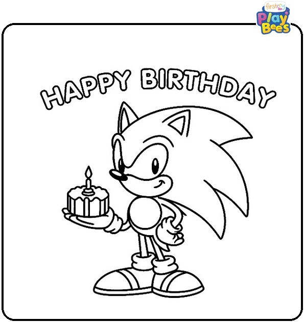 Sonic Happy Birthday Coloring Page Sonic Happy Birthday Coloring Page