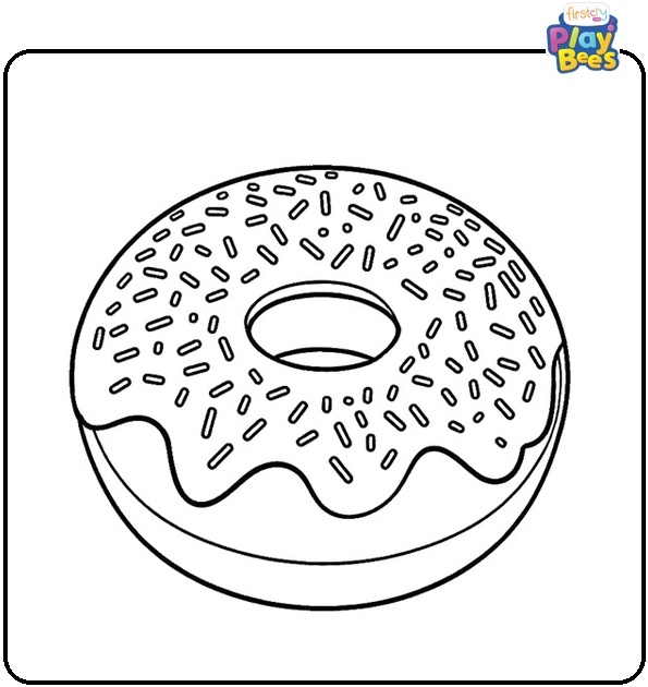 Sprinkle Donut Coloring Page