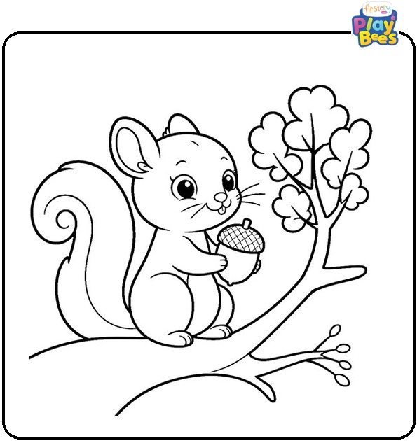 Squirrel Coloring Page