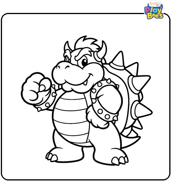 Standing Bowser Coloring Page