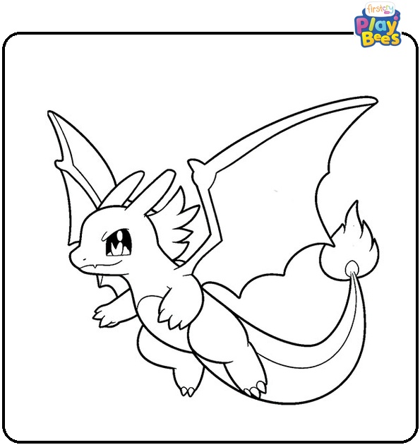 Stylish Charizard Takes Flight Colouring Page